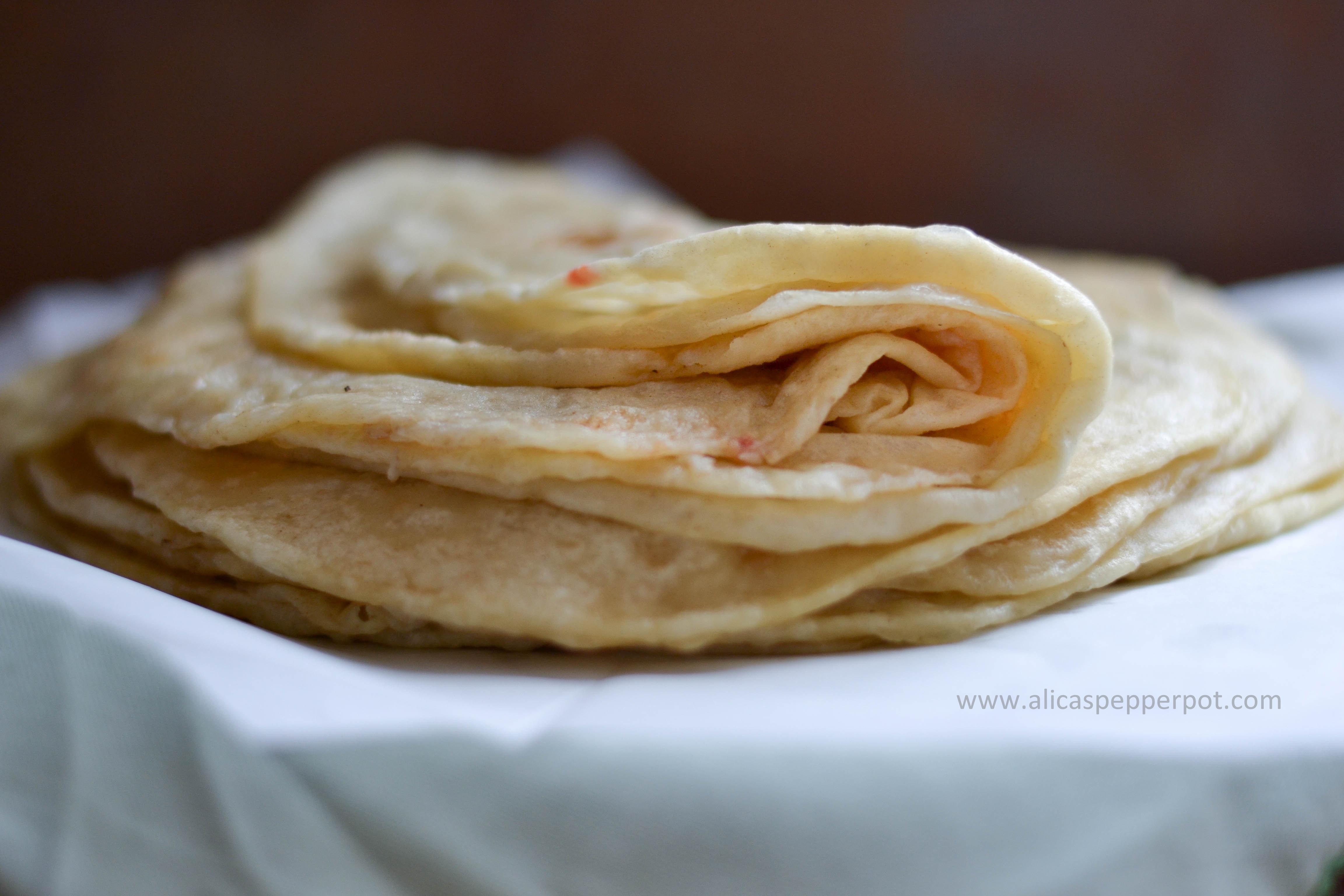 Aloo roti (potato stuffed flatbread) - Alica's Pepperpot