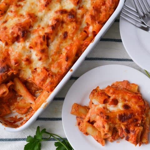 Easy Creamy Baked Ziti - Alica's Pepperpot